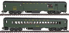 Con-Cor mBM62 Baggage/Mail Car & mP54 Coach Set Santa Fe #2 HO Scale Model Train Passenger Car #94040 Con-Cor mBM62 Baggage/Mail Car & mP54 Coach Set Santa Fe #2 HO Scale Model Train Passenger Car #94040