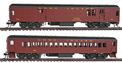 Con-Cor mBM62 Baggage/Mail Car & mP54 Coach Set Long Island HO Scale Model Train Passenger Car #94041