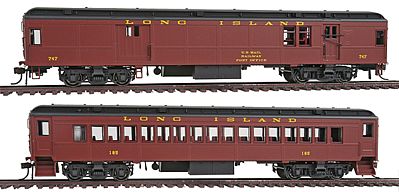Con-Cor mBM62 Baggage/Mail Car & mP54 Coach Set Long Island HO Scale Model Train Passenger Car #94042