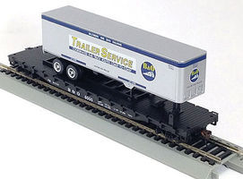Con-Cor 54' Flatcar with Trailer Baltimore & Ohio HO Scale Model Train Freight Car #9421 Con-Cor 54' Flatcar with Trailer Baltimore & Ohio HO Scale Model Train Freight Car #9421