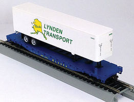 Con-Cor 54' Flatcar with Trailer ARR HO Scale Model Train Freight Car #9424 Con-Cor 54' Flatcar with Trailer ARR HO Scale Model Train Freight Car #9424