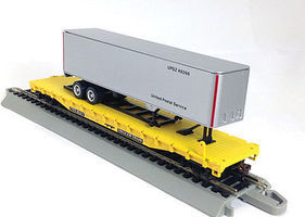 Con-Cor 54' Flatcar with Trailer TT HO Scale Model Train Freight Car #9426 Con-Cor 54' Flatcar with Trailer TT HO Scale Model Train Freight Car #9426