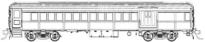 Con-Cor Heavyweight 65 Branchline Combine Northern Pacific HO Scale Model Train Passenger Car #94375