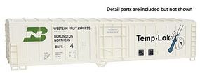Con-Cor 57' Mechanical Reefer BN Temp-Lok HO Scale Model Train Freight Car #9806 Con-Cor 57' Mechanical Reefer BN Temp-Lok HO Scale Model Train Freight Car #9806
