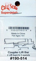 Cal HO Coupler Lift Bars (2) & Eyelets (8) (Metal) Cal HO Coupler Lift Bars (2) & Eyelets (8) (Metal)