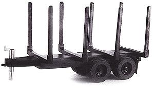 Custom-Finish Logging Trailer Tag-Along 2-Axle Type HO Scale Model Train Roadway Vehicle #5009