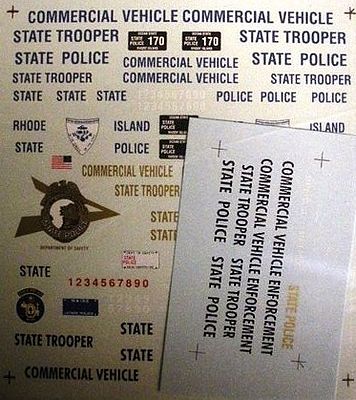 Chimney New Hampshire, ME, & RI State Trooper Police Decals Plastic Model Car Decal 1/24 #3016
