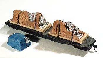 Chooch Heavy Machines Load (3) HO Scale Model Train Freight Car Load #7247