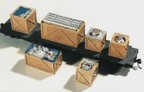 Open Crates Load (6) HO Scale Model Train Freight Car Load #7251