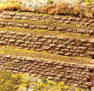 Chooch Cut Stone Row Wall Medium for HO and O Scales Model Railroad Scenery Structure #8313