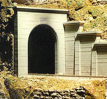 unpainted white or painted gray stone HO Scale Resin Tunnel Portal 