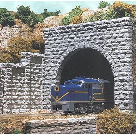 Chooch Double-Track Cut Stone Tunnel Portal HO Scale Model Railroad Scenery #8350