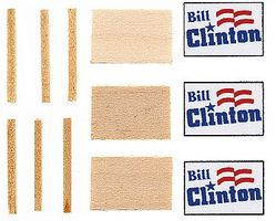 Calumet Lawn Sign Clinton 3/ HO-Scale (3) Calumet Lawn Sign Clinton 3/ HO-Scale (3)