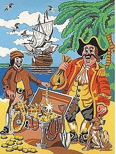 Colart Pirates w/Treasure Acrylic Paint by Number 9x12 Paint By Number Kit #11014