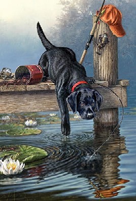 Colart Labrador Dog on Dock/Lake Acrylic Paint by Number 9x12 (Replaces #78024)