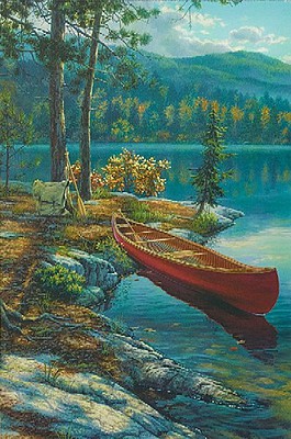 Colart Time Well Spent Canoe by River Acrylic Paint by Number 9x12(replaces #78026)