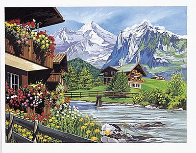Colart Mountain Chalets Acrylic Paint by Number 11.5x15.5 (Replaces #15243)
