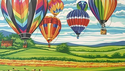 Colart Hot Air Balloons Acrylic Paint by Number 11.5x15.5 (Replaces #13155)