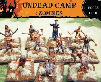 1/72 Caesar Miniatures CMF-110 Fantasy Undead Camp Zombies; 40 Figures in 11
