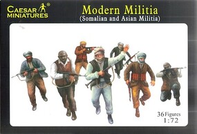 Caesar Modern Militia Somalian & Asian (36) Plastic Model Military Figure 1/72 Scale #63