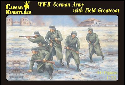 Caesar WWII German Army w/Field Greatcoat (34) Plastic Model Military Figure 1/72 Scale #69