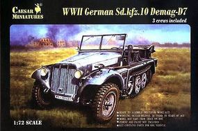 Caesar WWII German SdKfz 10 Demag D7 with 3 Crew Plastic Model Halftrack Kit 1/72 #7204 Caesar WWII German SdKfz 10 Demag D7 with 3 Crew Plastic Model Halftrack Kit 1/72 #7204