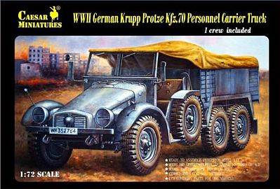 Caesar WWII German Krupp Protze Kfz 70 Truck Plastic Model Personnel Carrier Kit 1/72 #7207