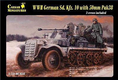 Caesar WWII German SdKfz 10 Halftrack Plastic Model Halftrack Kit 1/72 Scale #7209