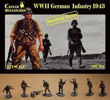 Caesar WWII German Infantry 1943 (16 multi-posed figures) Plastic Model Military Figure 1/72 #7711 Caesar WWII German Infantry 1943 (16 multi-posed figures) Plastic Model Military Figure 1/72 #7711