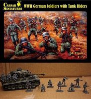 Caesar WWII German Soldiers with Tank Riders Plastic Model Military Figure 1/72 Scale #77 Caesar WWII German Soldiers with Tank Riders Plastic Model Military Figure 1/72 Scale #77