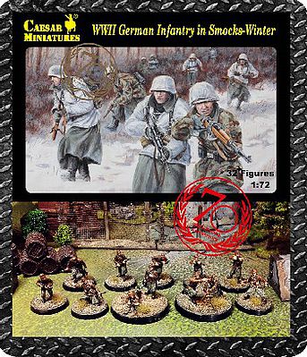 Caesar WWII German Infantry in Smocks Winter (32+) Plastic Model Military Figure 1/72 Scale #83