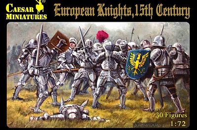Caesar 15th Century European Knights (30) Plastic Model Military Figure 1/72 Scale #91