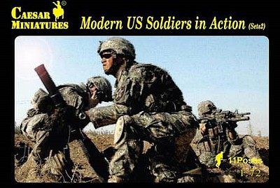 Caesar Modern US Soldiers in Action Set #2 (44) Plastic Model Military Figure 1/72 Scale #94
