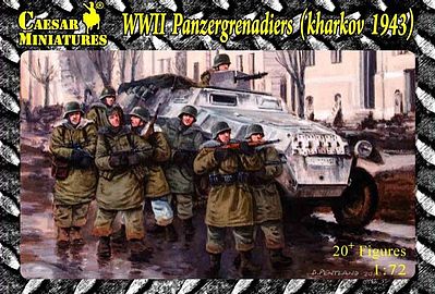 Caesar Battlefield Panzergrenadiers Kharkov 1943 (20) Plastic Model Military Figure 1/72 #hb1