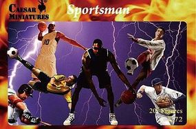 Sportsmen Set 1 Soccer (25) Plastic Model Soccer Player 1/72 Scale #hb201