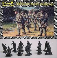 Battlefield WWII German Army with Camouflage Cape Plastic Model Military Figure 1/72 #hb4