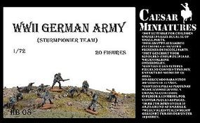 Caesar WWII German Army Sturmpionier Team (20) Plastic Model Military Figure 1/72 Scale #hb8