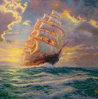 Cobble-Hill Courageous Voyage Sailing Ship Paint by Number (12''x12'')