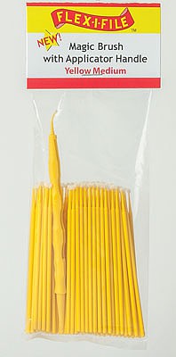 Creations Bulk 100-Pack Magic Brush with Handle (Yellow Medium) Hobby and Model Paint Brush #m929005b