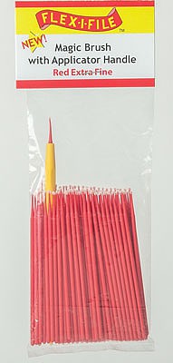 Creations Bulk 100-Pack Magic Brush with Handle (Red Extra Fine) Hobby and Model Paint Brush #m929007b