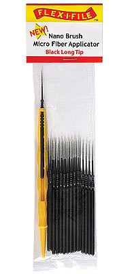 Creations Nano Brush Bulk 100-Pack (Black Long Tip) Hobby and Model Paint Brush #n934002b