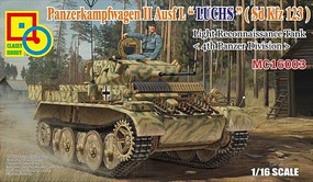 Classy PzKpfw II Ausf L Luch 4th Pz Division Light Recon Plastic Model Tank Kit 1/16 Scale #16003