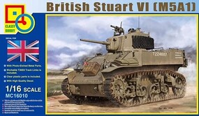 Classy British M5A1 Stuart VI Light Tank Plastic Model Military Vehicle Kit 1/16 Scale #16010