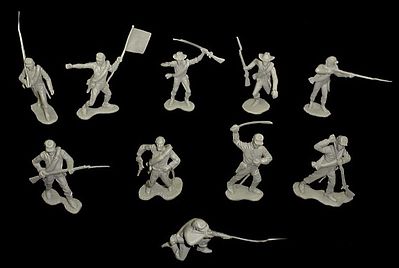 Toy-Soldiers Civil War Confederate Infantry (22) Plastic Model Military Figure 1/32 Scale #122