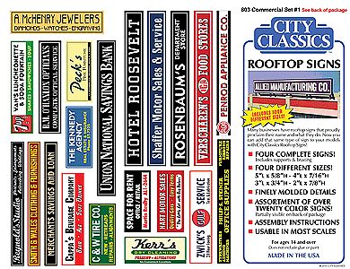 #501-02 City Classics-HO Scale Signs for Businesses 