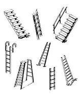 Steps & Ladders Set - HO-Scale (4) HO Scale Model Railroad Building Accessory #1602