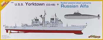 Cyber USS Yorktown CG-48 Nuclear Attack Submarine Plastic Model Submarine Kit 1/350 Scale #1048