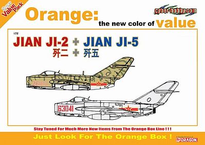 Cyber Jian Ji-2 + Jian Ji-5 Plastic Model Airplane Kit 1/72 Scale #2517
