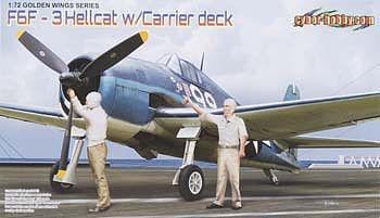 Cyber F6F-3 Hellcat with Flight Deck Wing Tech Series Plastic Model Airplane Kit 1/72 #5117