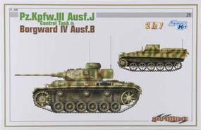 Cyber Pz.Kpfw.III Ausf.J & Borgward IV Ausf.B (2) Plastic Model Tank Kit 1/35 Scale #6510 Cyber Pz.Kpfw.III Ausf.J & Borgward IV Ausf.B (2) Plastic Model Tank Kit 1/35 Scale #6510